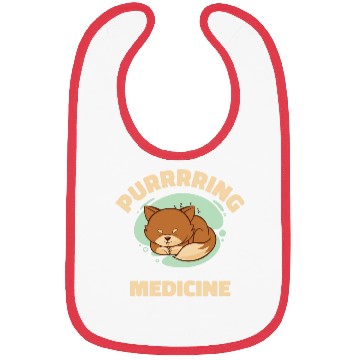 Discover Best Medicine Purring Cat Positivity Cat Lover Bibs