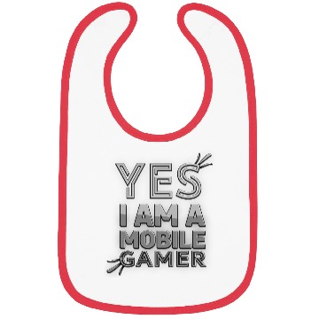 Discover 'Yes, I am a Mobile Gamer' - (B/W) Design Bibs
