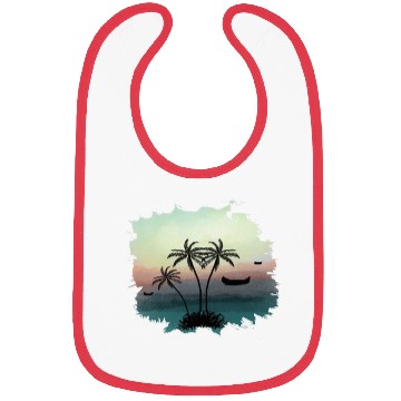 Discover Beach Sunset Watercolor Design Sublimation Art 3 Bibs