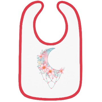Discover Crescent Floral Moon Bibs