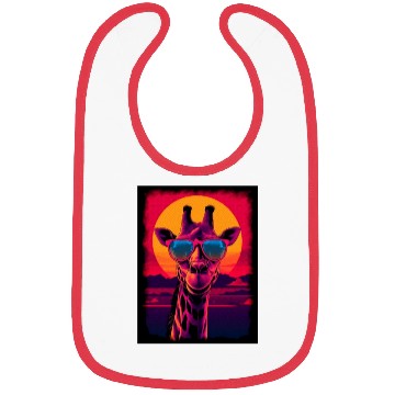 Discover 80s Synthwave Giraffe Bibs