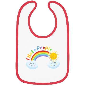 Discover Cute Sun And Cloud I Hate People Bibs
