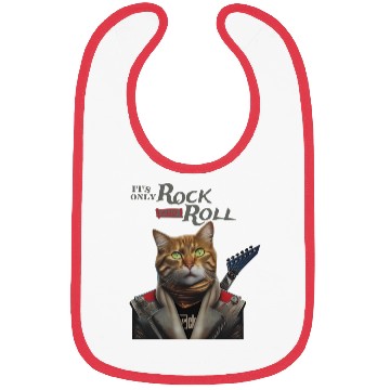 Discover Only Rock and Roll Cat Bibs
