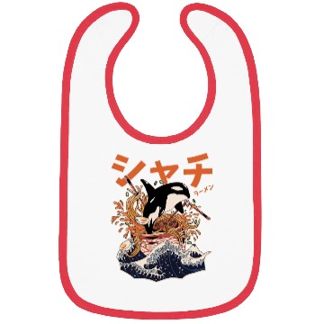 Discover The Great Orca Killer Whale Ramen (Japanese Text) Bibs