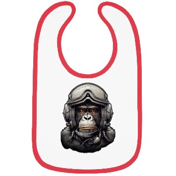 Discover Pilot Monkey Digital Art Bibs