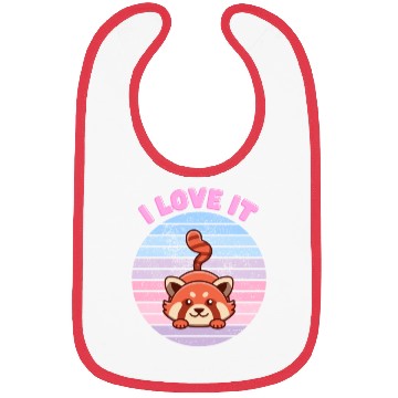 Discover i love it red pandas Bibs