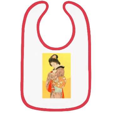 Discover Geisha in Kimono with Cat Retro art Bibs