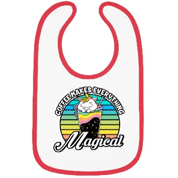 Discover Pink Magical Unicorn Caffeine Coffee Lover Bibs
