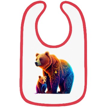 Discover Mother Bear and Cub Sublimation Graphic Wild 3 Bibs
