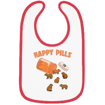 Discover Happy Pills Capybara Funny Capibara Lover Humor Bibs