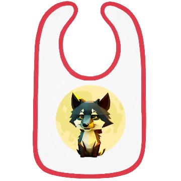 Discover Wolf howling at the moon graphic Bibs
