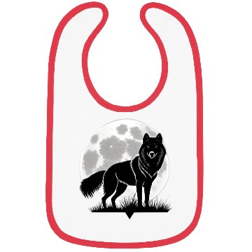 Discover Wolf howling at the moon graphic Bibs
