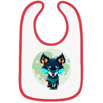 Discover Cute Wolf Moon Graphic Bibs