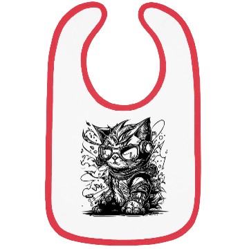 Discover Little Cool Space Cat Splash Tattoo Style Bibs
