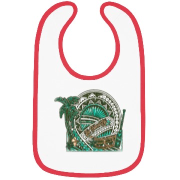 Discover Big Island Outrigger Canoe Tribal Halftone Edges Bibs