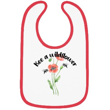 Discover Bee a wildflower, poppies Bibs