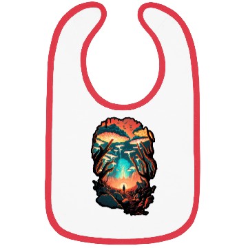 Discover Psychedelic Forest Surreal Wanderer Mushrooms Bibs