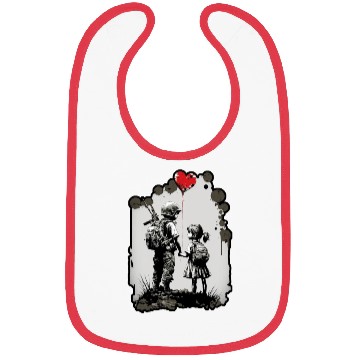 Discover Girl and Boy Soldier War Peace Ukraine Heart Love Bibs