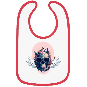 Discover Dead Skull with Gothic floral rose flower gift Bibs