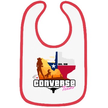 Discover Converse Texas EST 1961 Comic Bibs Design