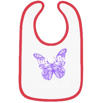 Discover Black Purple White Modern Illustrated Butterfly Bibs