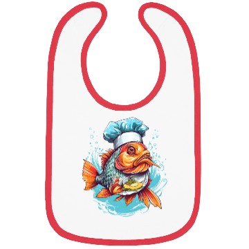 Discover Awesome Culinary Fish Chef Cooking Kitchen Humor Bibs