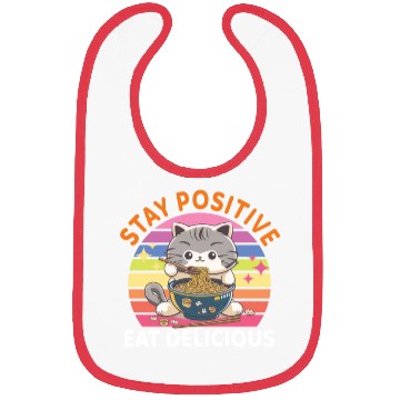 Discover Stay positive Eat delicious Japanese Style Bibs