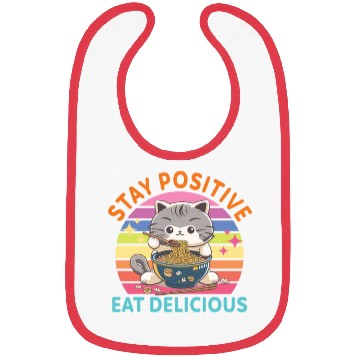 Discover Stay positive Eat delicious Japanese Style Bibs
