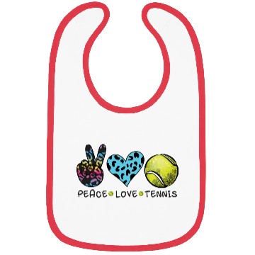 Discover Peace Love Tennis 2 Bibs