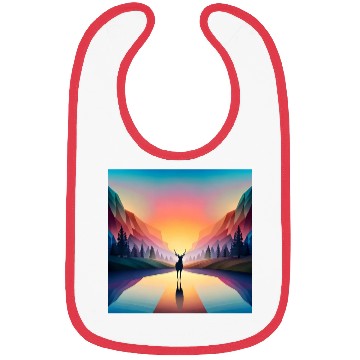 Discover A Deer in A Beautiful Sunset Scene Bibs