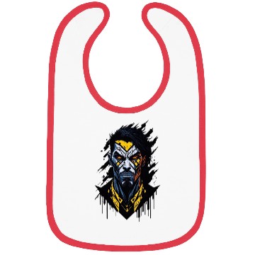 Discover Angry Warrior: Mysterious Comic Style Art Bibs