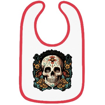 Discover Skull Dia de los Muertos Halloween Tattoo Bibs