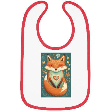 Discover fox forest animals love heart nature animal kid Bibs