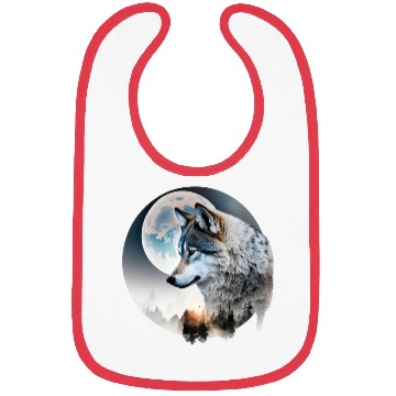 Discover Wolf Moonlight Forest Wild Werewolf Watercolor 3 Bibs