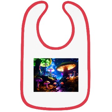 Discover Fantasy Shroom Forest Trippy Vibes Graphic Bibs