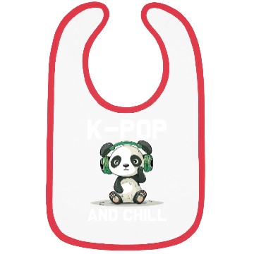 Discover Kpop And Chill Panda Headphones Korean Music Lover Bibs