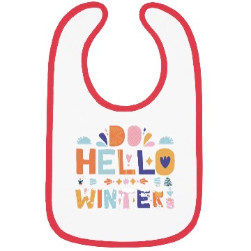 Discover Cute Hello Winter with Snow and Fun Art Bibs