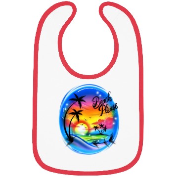 Discover Beach Please Airbrush Colorful Bibs