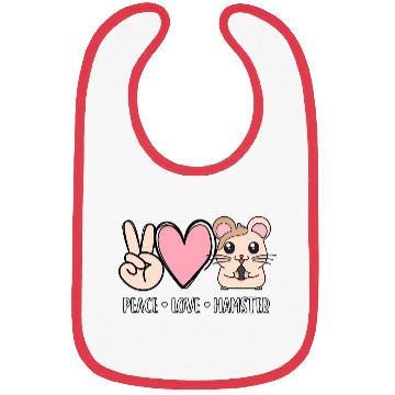Discover Peace Love Hamster Funny Cute Hamster Lover Gift Bibs