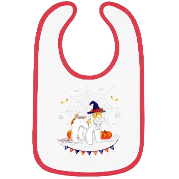 Discover Airedale Witch Pumpkin Kids Mens Womens Dog Lover Bibs