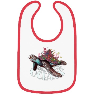 Discover Save The Ocean Sea Turtle Reefs Cartoon Bibs