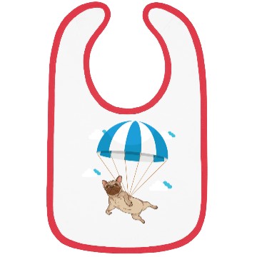 Discover Funny Pug Dog Lover Pet Skydiving Parachute Bibs