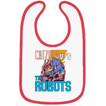 Discover Catzilla Versus Robot Bibs