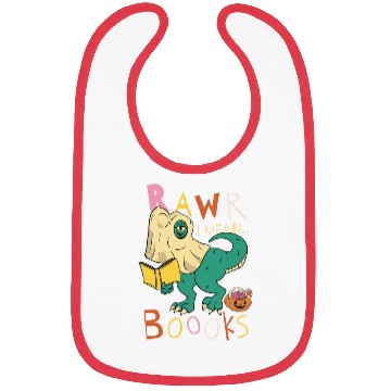 Discover Reading Teacher Halloween T Rex Ghost Book Bibs