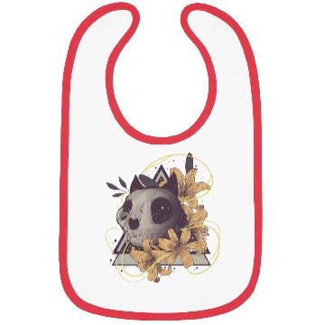 Discover Cat Floral Skull Bibs