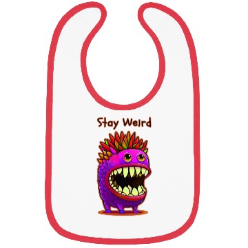 Discover Stay Weird Monster Doodle Violet Bibs