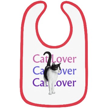 Discover Cat Lover Tuxedo Cat Bibs