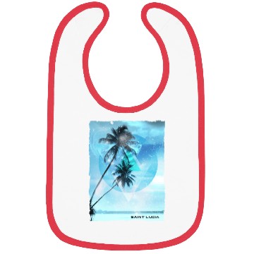 Discover Artistic Saint Lucia Palm Tree Vacation Bibs