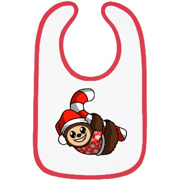 Discover Merry Christmas Sloth Candy Cane Bibs