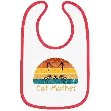 Discover Cat Mother Funny Cat or Kitten Face Graphic Print Bibs